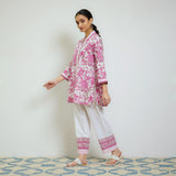 Rani Pink Sanganeri Printed Cotton Co-ord Set