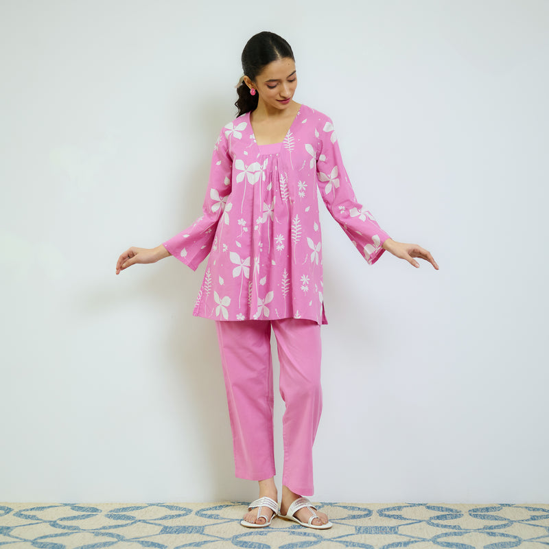 Pink Inaaya Cotton Co-ord Set