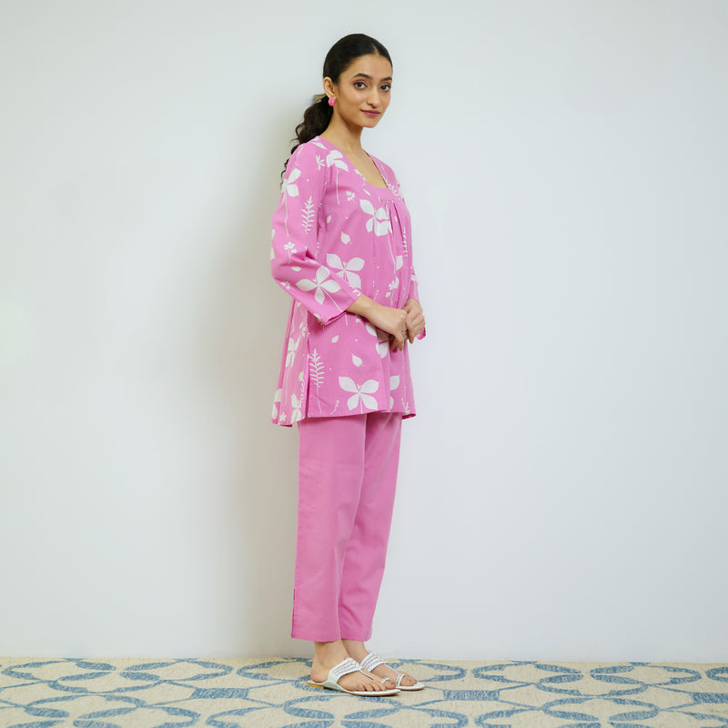 Pink Inaaya Cotton Co-ord Set