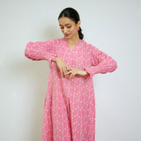 Naima Cotton Kurta Pant Set with Elasticated Cuff Detail