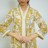 Ochre Yellow Sanganeri Printed Cotton Co-ord Set