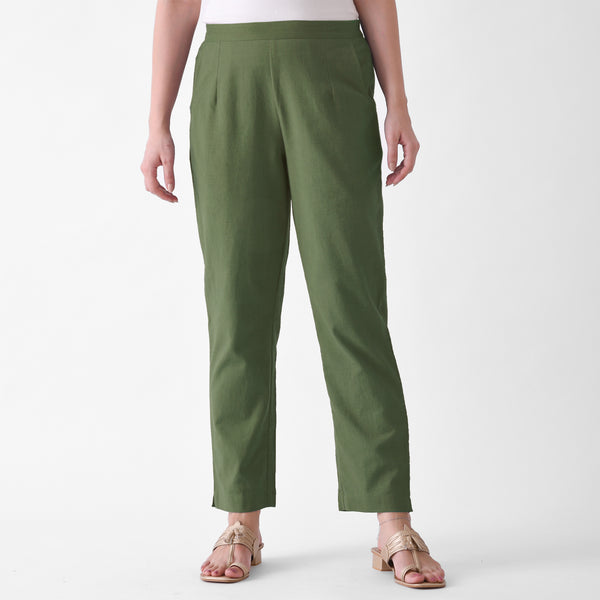 Moss Green Cotton AMPM Pants