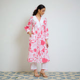 Pink Love is in the Air Cotton Kurta Set with Hand Embroidery Detail