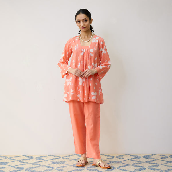 Peach Inaaya Cotton Co-ord Set