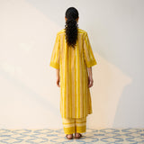 Mango Yellow Cotton Shirt Kurta with Pant