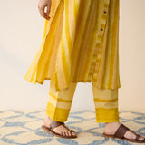 Mango Yellow Cotton Shirt Kurta with Pant