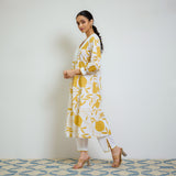 Yellow Love is in the Air Cotton Kurta Set with Hand Embroidery Detail