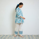 Ocean Blue Sanganeri Printed Cotton Co-ord Set