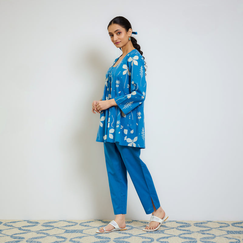 Electric Blue Inaaya Cotton Co-ord Set