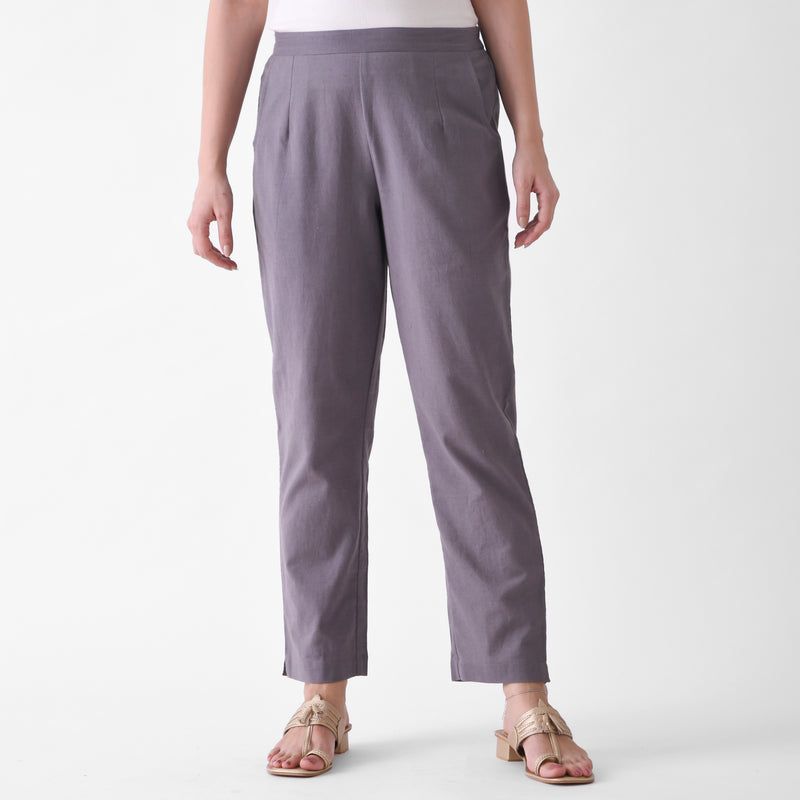 Steel Grey Linen Cotton AMPM Pants