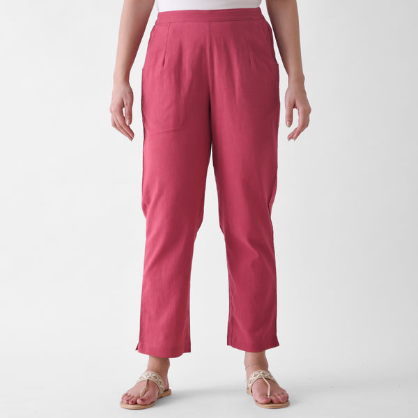 Crimson Linen Cotton AMPM Pants