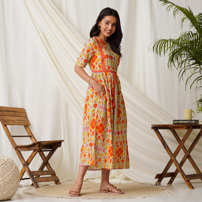 Ikat store maxi dress