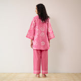 Dewdrop Pakistani Cotton Co-ord Set - Pink