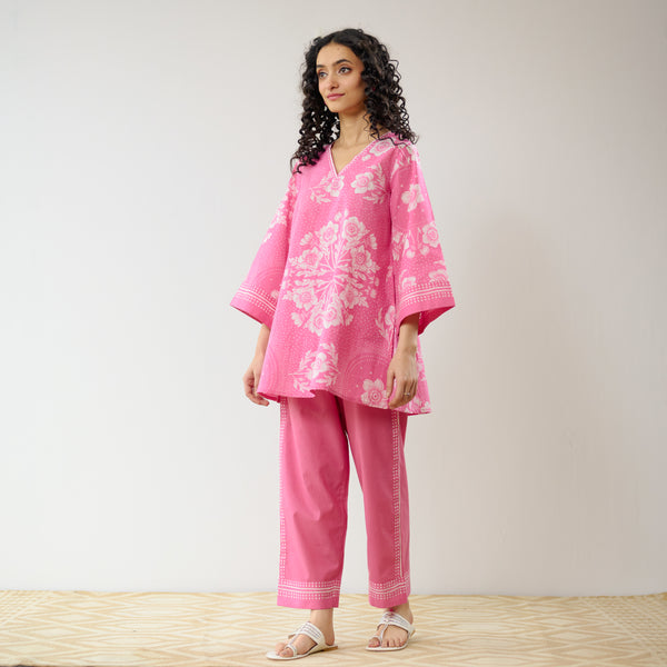 Dewdrop Cotton Co-ord Set - Pink