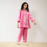 Dewdrop Pakistani Cotton Co-ord Set - Pink