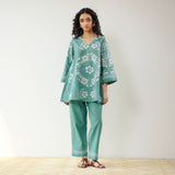 Dewdrop Pakistani Cotton Co-ord Set - Sage Green