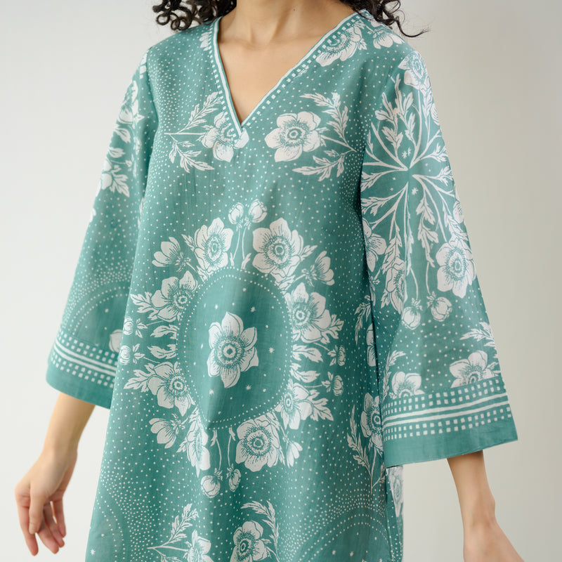 Dewdrop Pakistani Cotton Co-ord Set - Sage Green