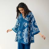 Dewdrop Pakistani Cotton Co-ord Set - Indigo Blue