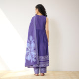 Daisy Cotton Kurta Set with Dupatta - Violet