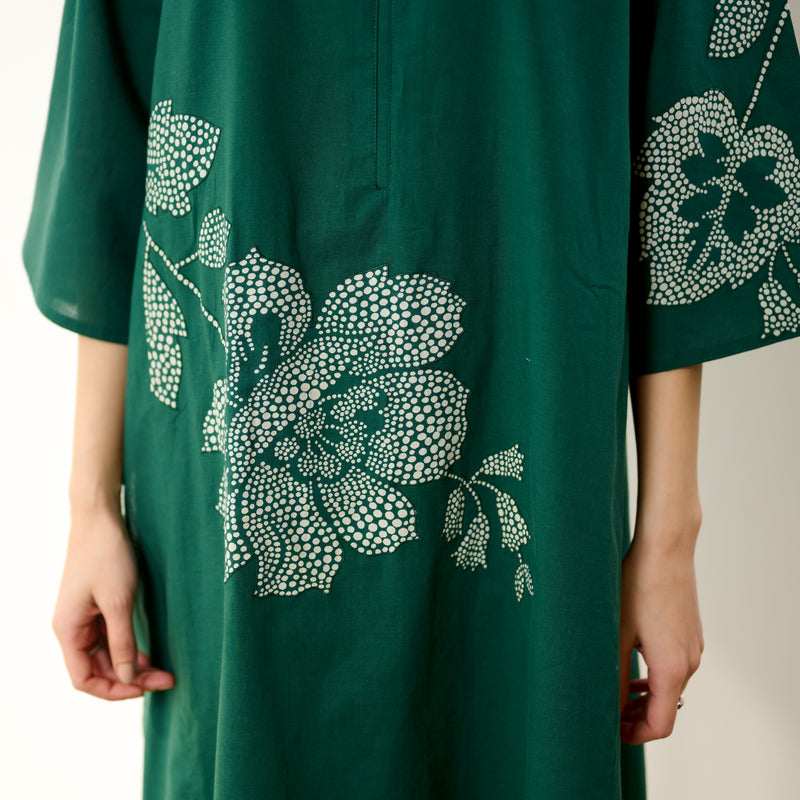 Meadow Patchwork Pakistani Cotton Kurta Set - Emerald Green