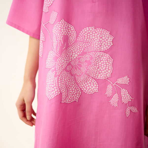 Meadow Patchwork Pakistani Cotton Kurta Set - Pink