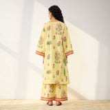 Mehfil Cotton Printed Pakistani Co-ord Set - Mango Yellow