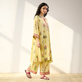 Mehfil Cotton Printed Pakistani Co-ord Set - Mango Yellow