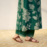 Rosewood Cotton Kurta Set - Emerald Green