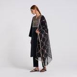 Black Embroidered Gulzaar Velvet Set with Dupatta