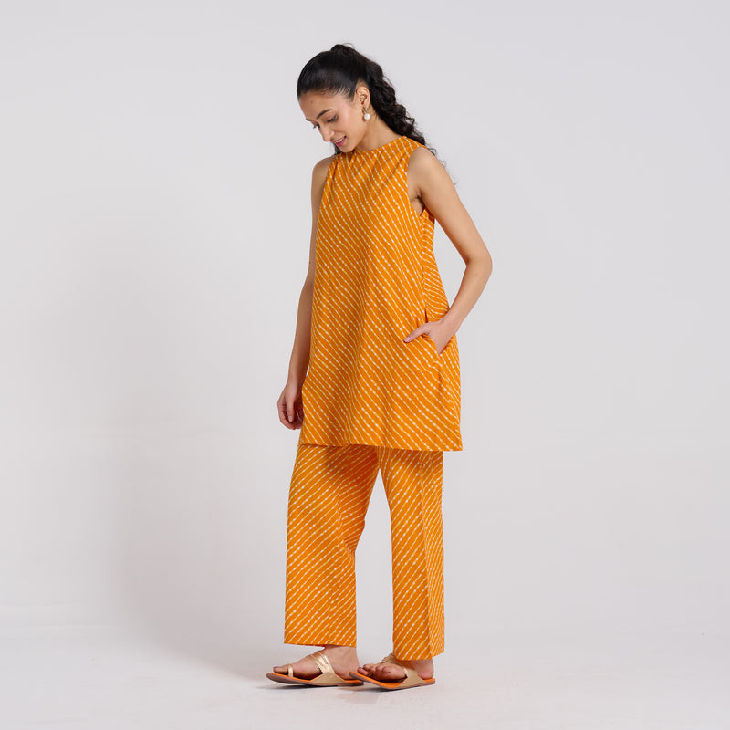 Orange Pure Cotton Co-ord Set