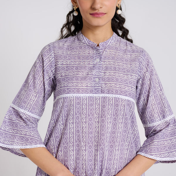 Breezy Lilac Cotton Dress