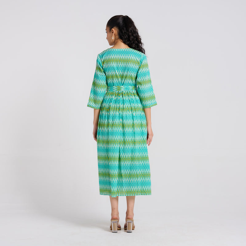 Ocean Wrap Cotton Dress