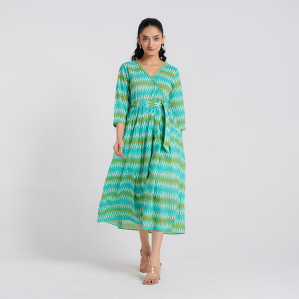 Ocean Wrap Cotton Dress