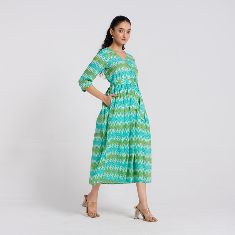 Ocean Wrap Cotton Dress