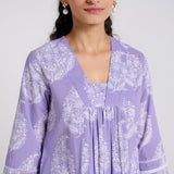 Lavender Pure Cotton Paisley Kurta Pant Set