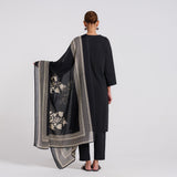 Classic Black Bagh Printed Pure Cotton Kurta Set with Dupatta