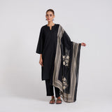 Classic Black Bagh Printed Pure Cotton Kurta Set with Dupatta