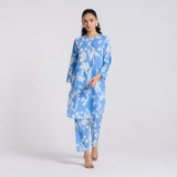 Sky Blue Floral Pure Cotton Co-ord Set