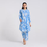 Sky Blue Floral Pure Cotton Co-ord Set