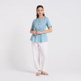 Aqua Bloom Cotton Top