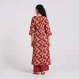 Burnt Sunset Muslin Kurta Set