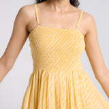 Mango Yellow Leheriya Mulmul Dress