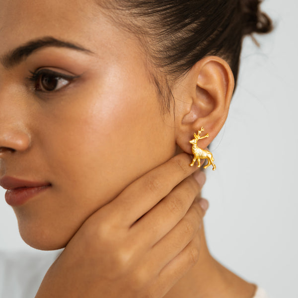 Deer Earrings - Gold