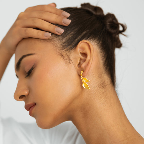 Leaf Earrings - Gold