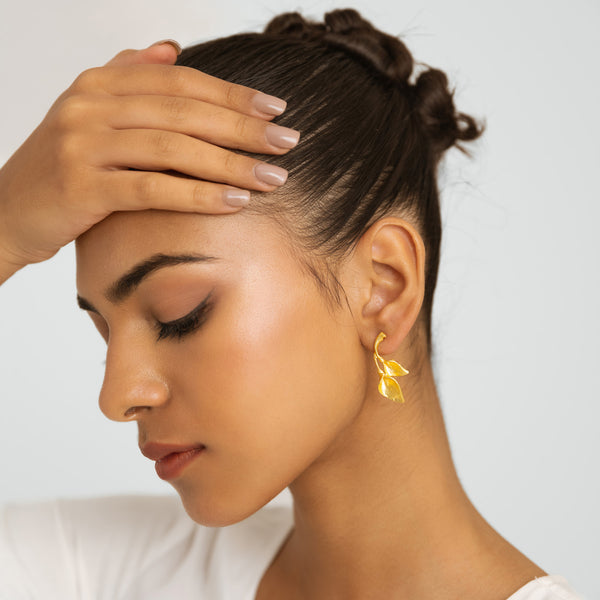 Leaf Earrings - Gold