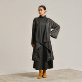 Black Woollen Winter Dress with Shrug