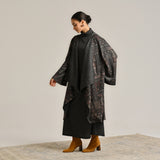 Black Woollen Winter Dress with Shrug