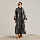 Black Woollen Statement Trench Coat with Belt Detail