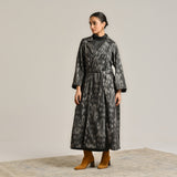 Black Woollen Statement Trench Coat with Belt Detail