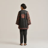 Black Kashmiri Inspired Contemporary Woollen Kurta